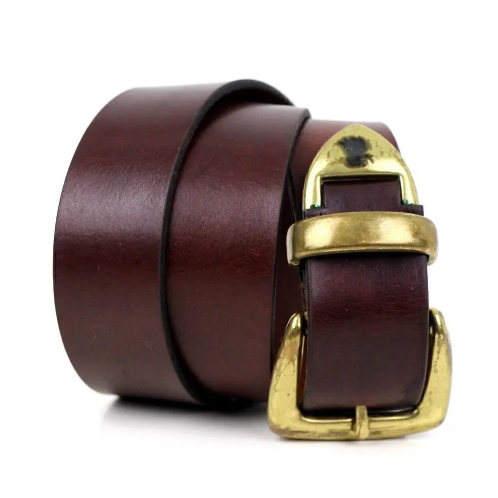 VTG BROWN GENUINE LEATHER 1 3/8"Wd CASUAL DRESS WOMEN'S BELT Sz M (X62